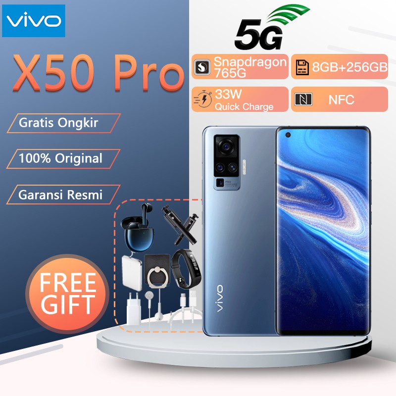 Vivo X50 X50 Pro hp 8/128 8/256, Snapdrgon 765G, 6.56 inci