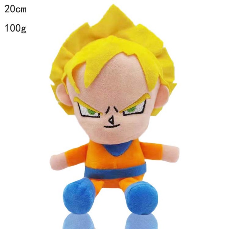 Mainan Boneka Stuffed Plush Dragon Ball Super Saiyan Goku Vegeta Bick Majin Buu Trunks 20CM Untuk Anak