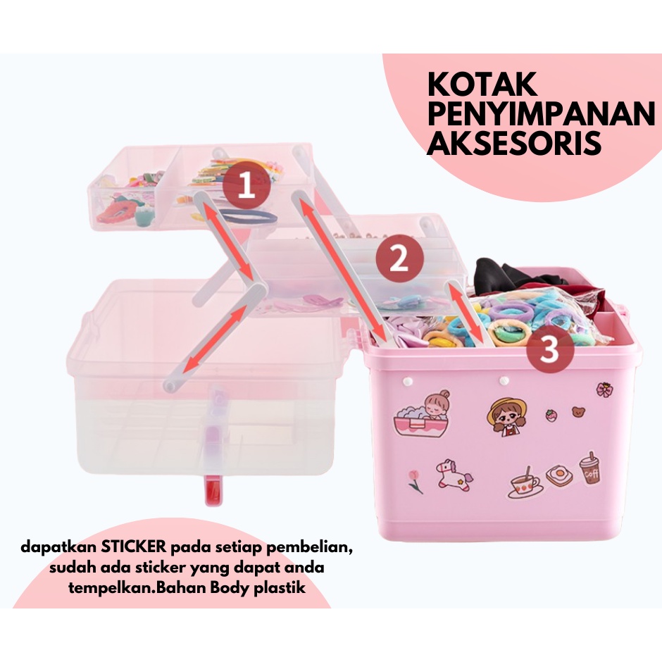 Kotak Jepit Rambut Anak-Anak / Rak Make Up / Rak Kosmetik / Kotak Makeup Ukuran M