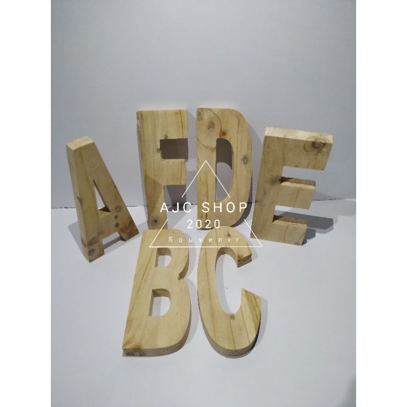 HURUF DAN ANGKA TIMBUL KAYU JATI BELANDA