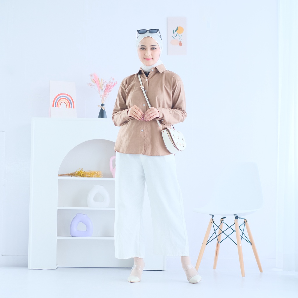 (MGA) KEMEJA REXY RAMI LINEN BLOUSE WANITA