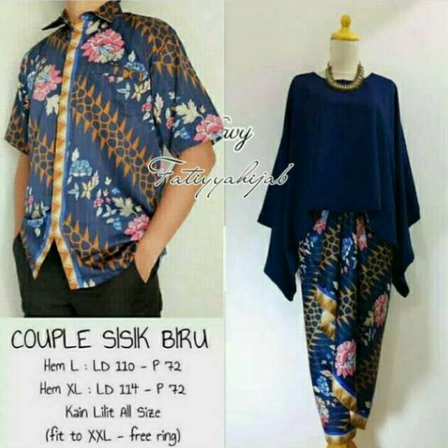 COUPLE BATWING NAVY / kebaya kutubaru murah / baju wisuda / kebaya navy gold peach marun merah