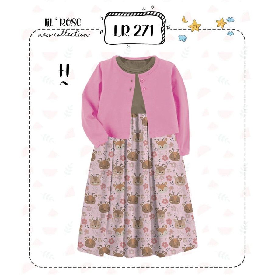 Lil Rose Moslem Dress Kids - Baju Terusan Anak Perempuan (LR-MDK)