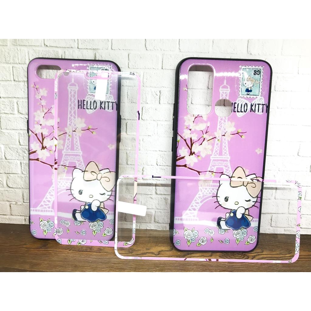 Softcase + Tempered Glass karakter Oppo A31/Neo 5,A33,A53 2020,A3s,C1,A5s,A7,A12,A11k,Realme 2 Pro,U1,U2, 5/5s/5i/C3, 7i, C17, C15, Vivo Y11 Y12 Y15 Y17, Y30 ,Y30i,Y50, Xiaomi Redmi 8A,9/Prime,Note 9,Note 9 Pro HCTG 25