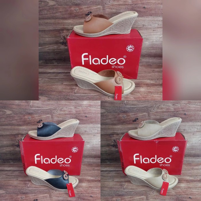 Sandal Wedges Slip Wanita Ori Murah Fladeo Sepatu Brand Matahari
