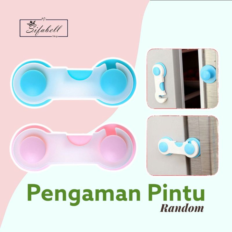 Pengaman Pintu Laci Lemari Pengait Penahan Kulkas Pengunci Furniture Baby Safety Lock