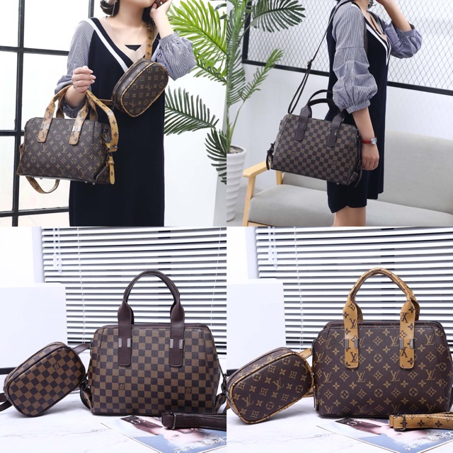 W*LV Louis Vuitton Catania Set Waist Bag 2in1 Set H713*