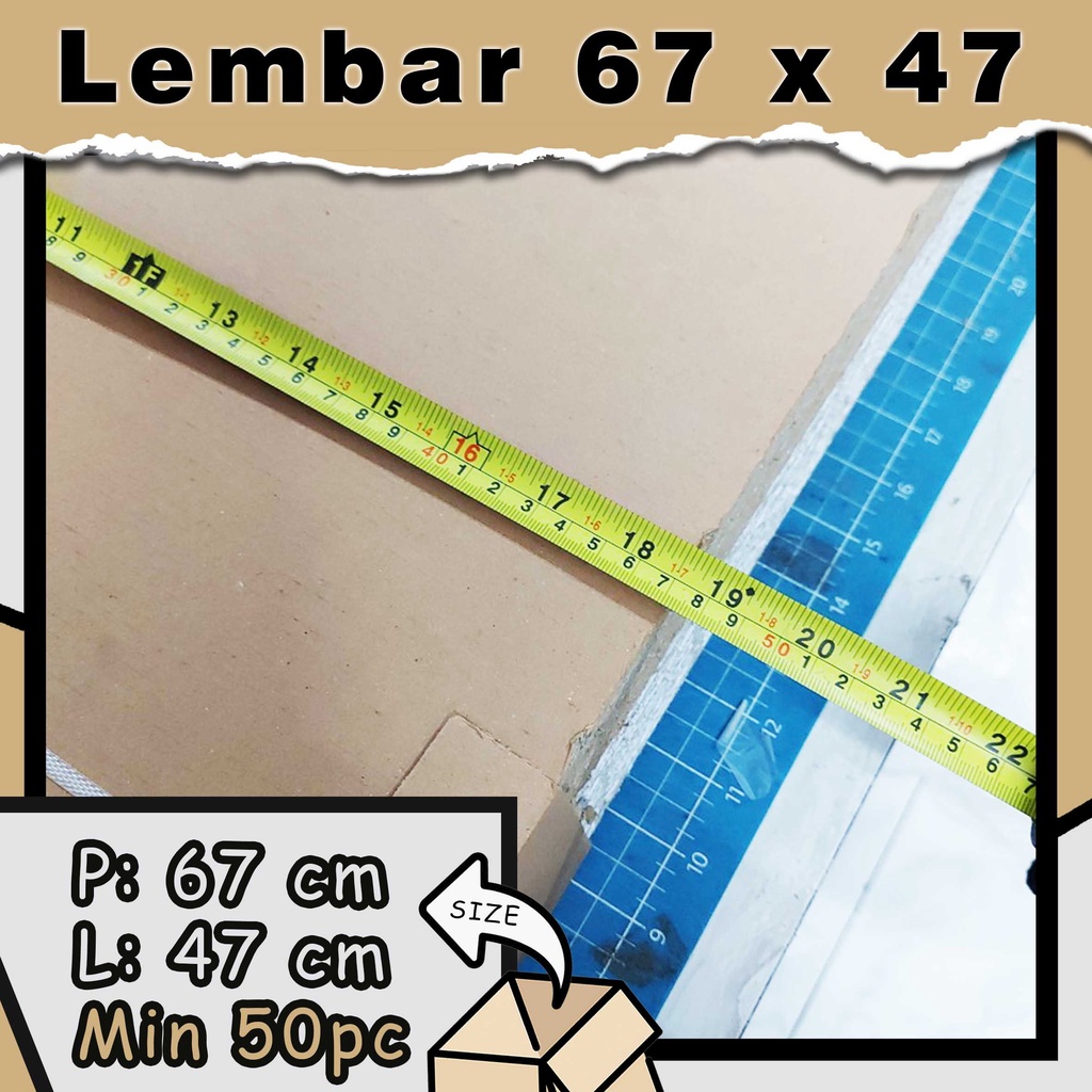 Kardus Lembaran 67 x 47 cm Eflute White Craft Kraft Lembaran Kertas