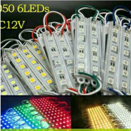 Lampu LED Modul 5050 SMD Waterproof tahan air 6 Mata SMD 12V 12 Volt DC