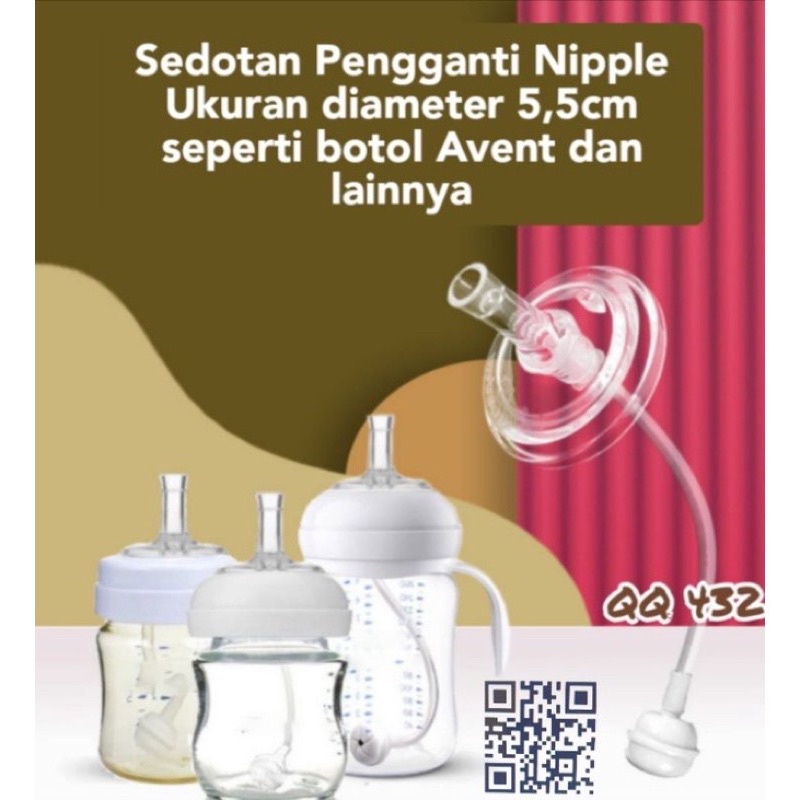 Sambungan Botol Susu Sedotan Spout Anak Avent Pigeon Slim Wideneck