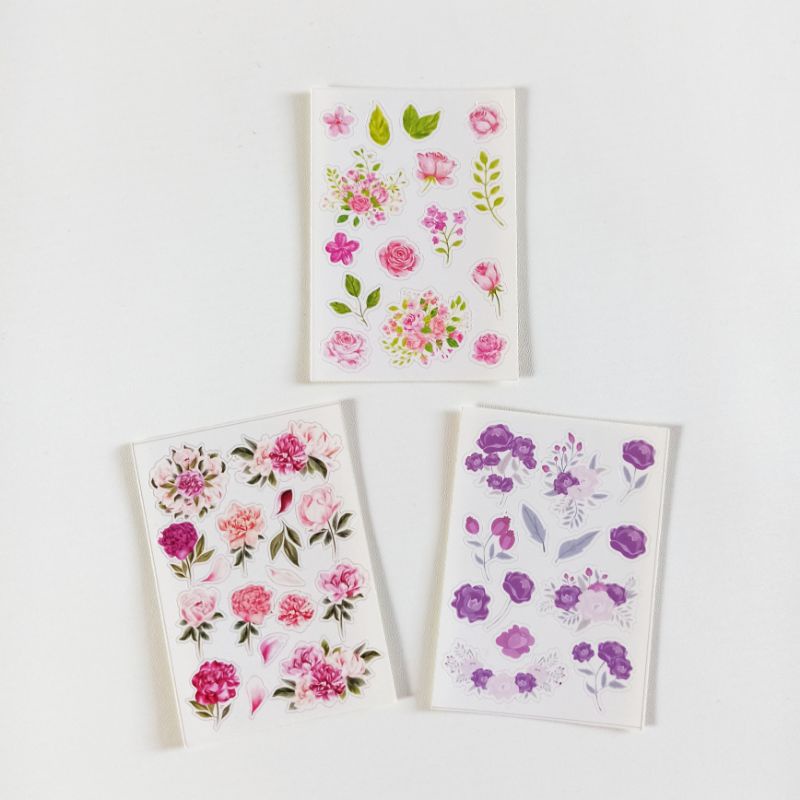 

Stiker motif bunga flower aesthetic kiss cut untuk jurnal atau tumblr