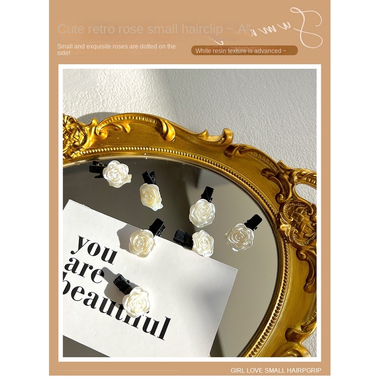 Jepit Rambut Duckbill Desain Bunga Camellia Warna Putih Untuk Wanita