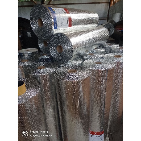 Alumunium foil peredam panas1.2meter × 25 meter (1 roll) alumunium foil metalize peredam panas atap rumah, pabrik