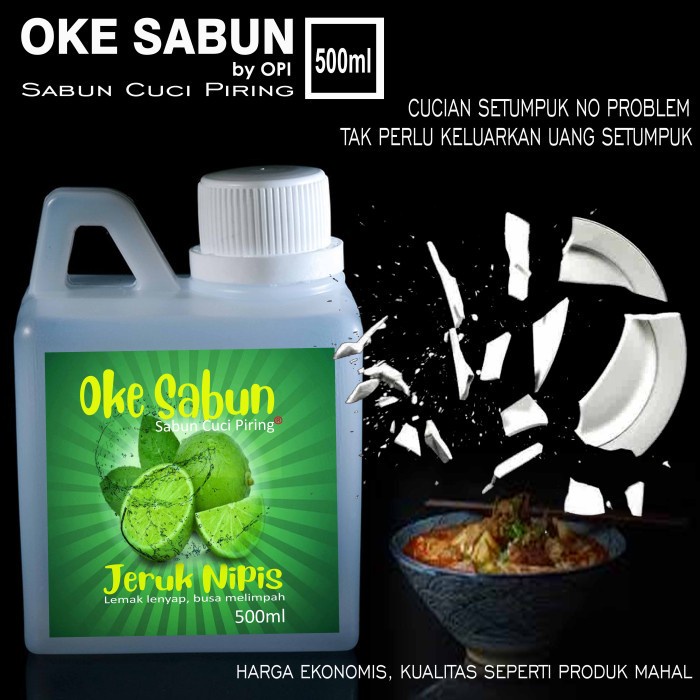 Sabun cuci piring 500ml Nipis wangi segar formula baru Produk OPI baru By Oke Sabuny sudah ada izin edar resmi by Oke sabun suplayer