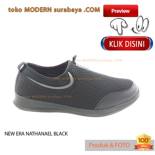 NEW ERA NATHANAEL ALLBLACK sepatu pria slip on casual