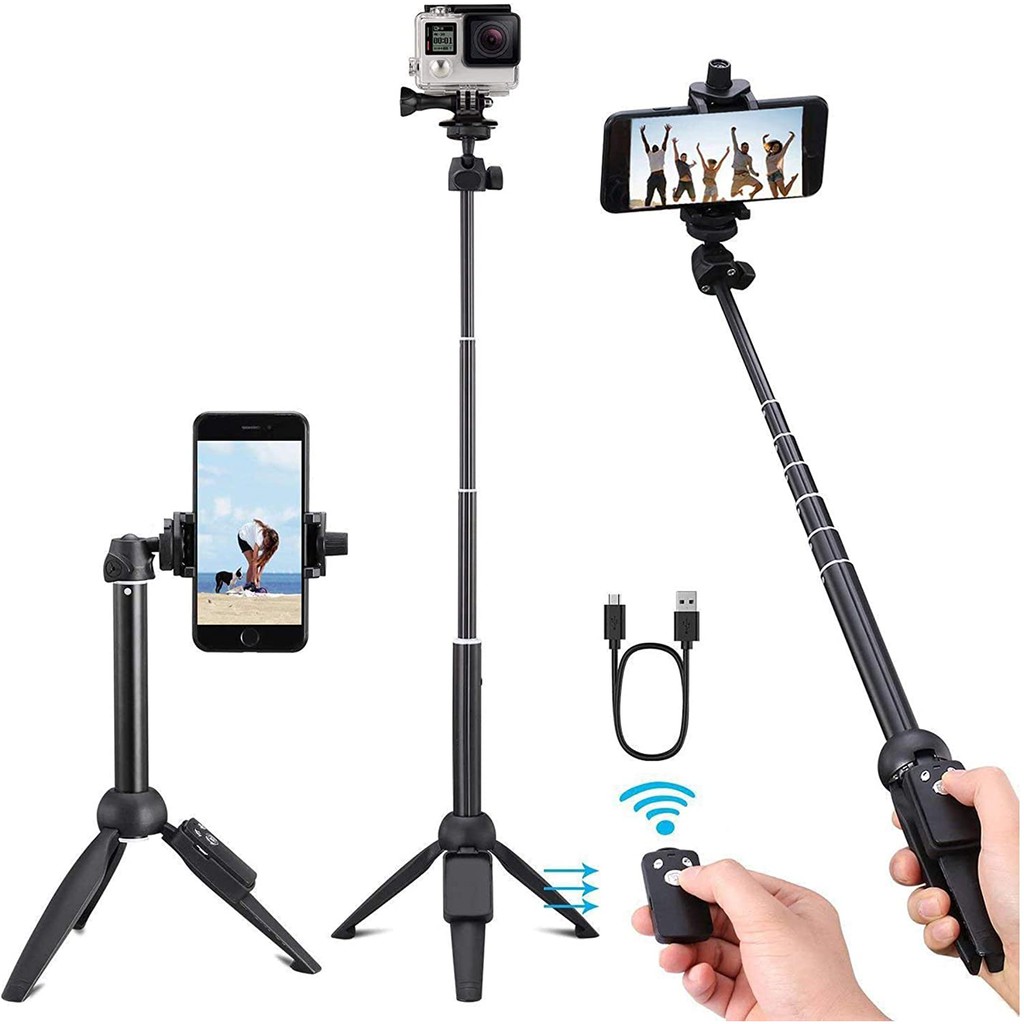 A16 Selfie Stick + Ringlight + Tripod + Tongsis + Remote Control Bluetooth 4 in 1