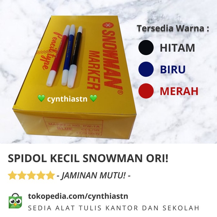 

Produk Unggulan Spidol Kecil Snowman Pw-1A Original Per Dus Murah! Terlaris