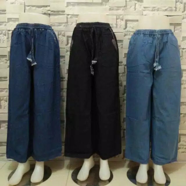 CELANA KULOT JEANS PANJANG WANITA HIGH WAIST PREMIUM