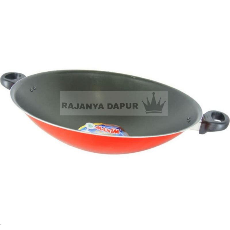 Wajan teflon maxim 30 / 36 cm - wok valentino 30/36cm maxim - wajan maxim 30/36cm