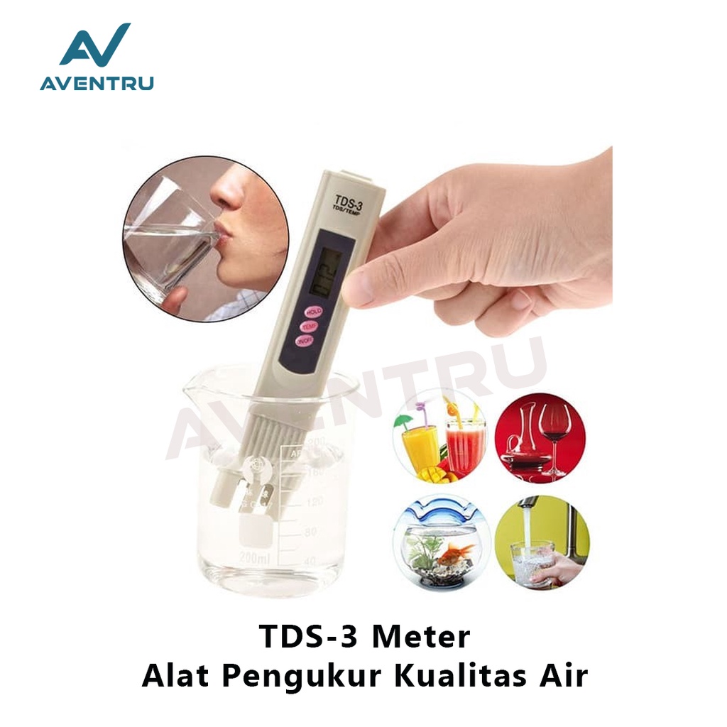 TDS Meter 3 Alat Ukur Hidroponik Air Aquarium ppm nutrisi Kolam TDS-3