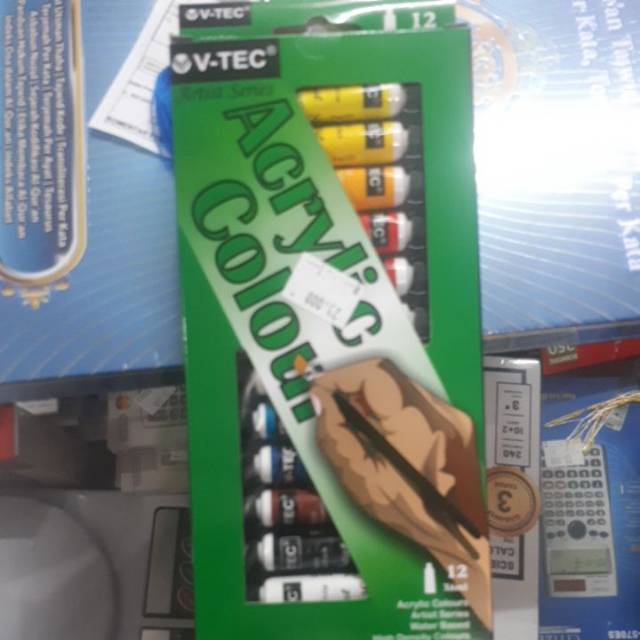 

Cat acrylic v tec 12 warna 6 ml