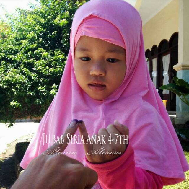 Jilbab Kerudung Bergo Anak Adem Siria Lucu 4~7th Bonus Inner Bandana Griyaraditya Almira