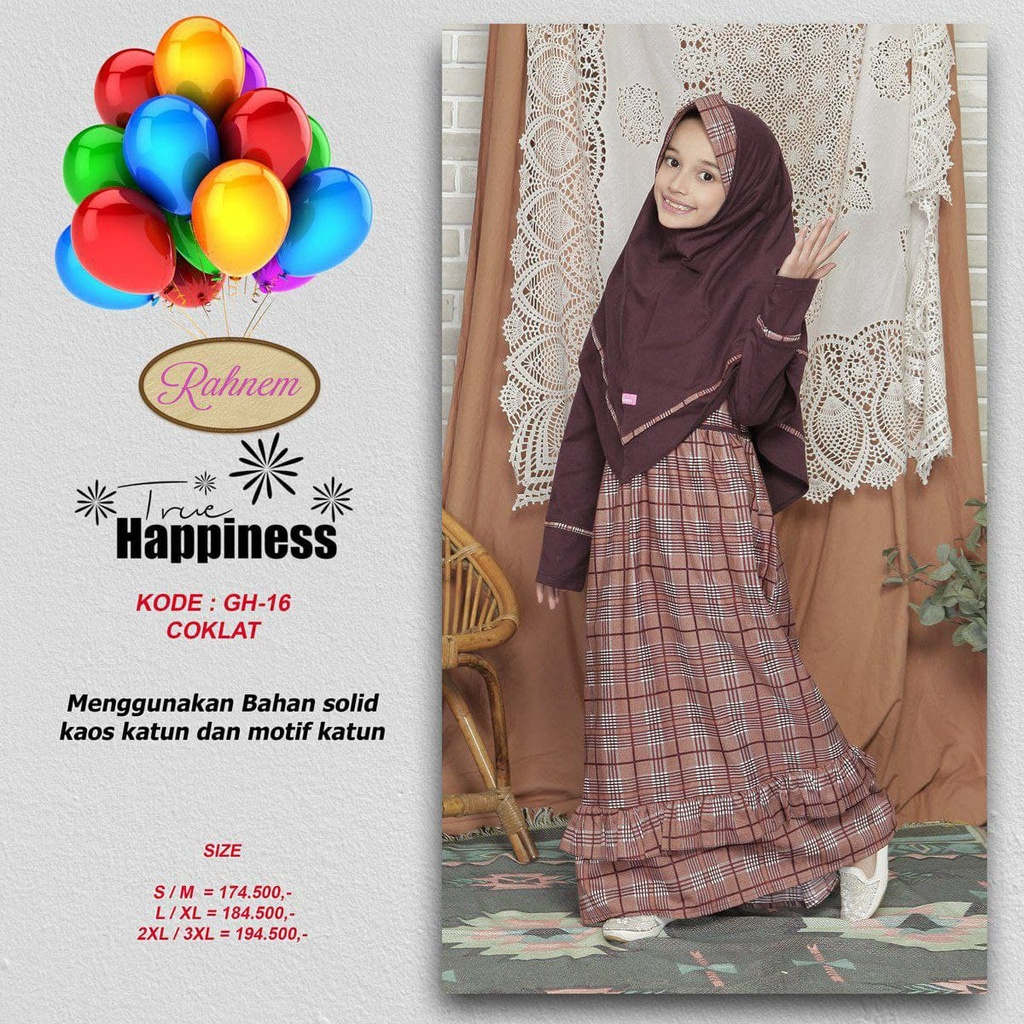 Gamis Anak Perempuan /  Rahnem Gh - 16 / Fashion Muslim