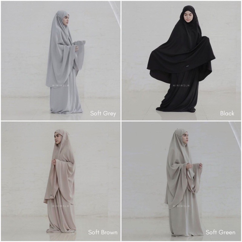 Mukena Polos Prayer Robe Minimslm Soft Brown