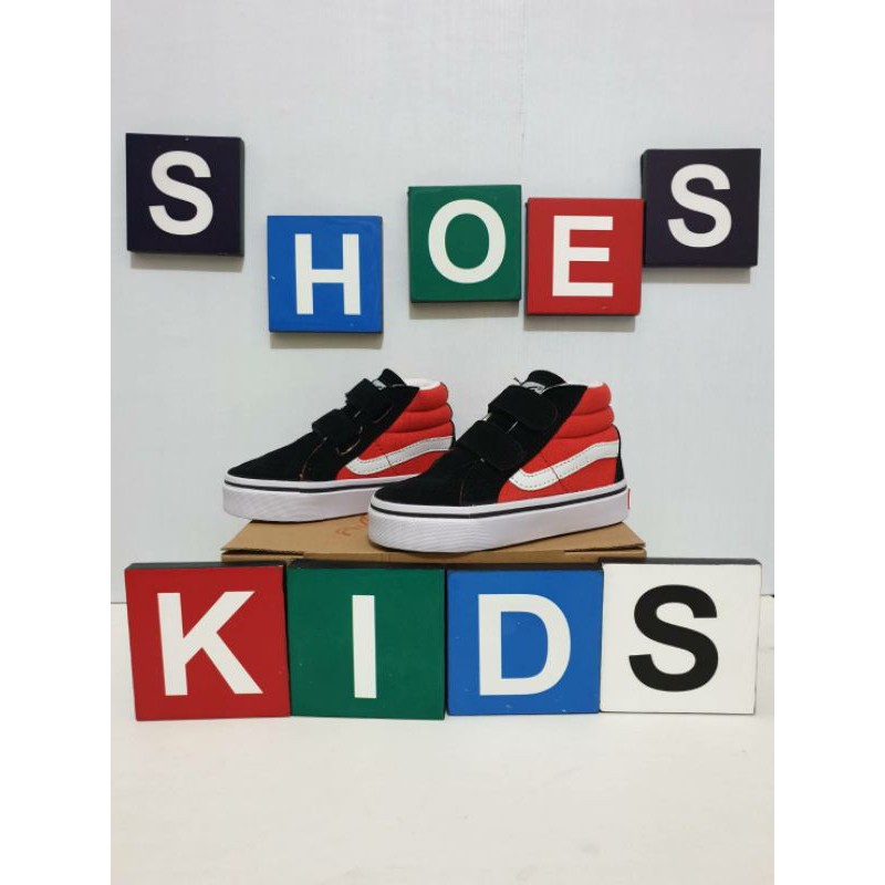 sepatu anak laki laki Vans High Red/White