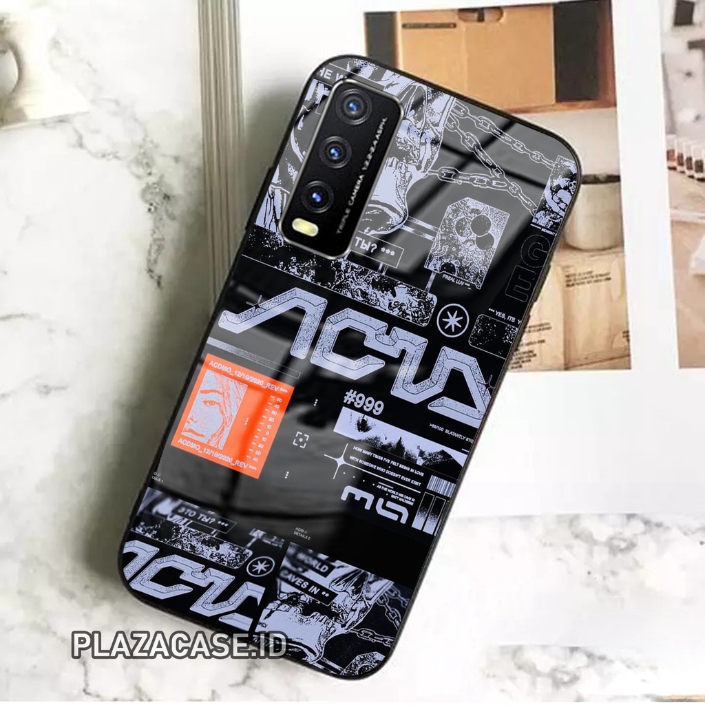 Softcase Glass Kaca AESTHETIC [K118] Vivo Y20-Y12S-Y20S-Y20SG Terbaru Case Hp Pelindung Handphone