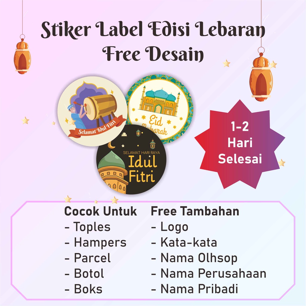 

Sticker Label Toples Lebaran Idul Fitri / Segel Toples Kue Kering