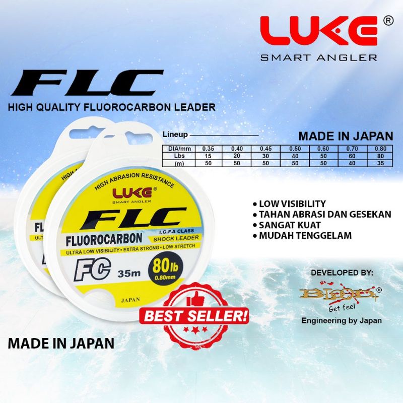 SENAR FLUROCARBON BLOOD LUKE FLC FISHING LINE SENAR PANCING TERLARIS SENAR PANCING TENGGELAM SUPERSTRONG SUPERSOFT