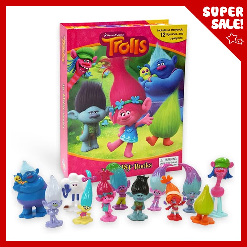(WP) My Busy Book Dreamworks Trolls includes a Storybook, 12 Figurines and a Playmat
