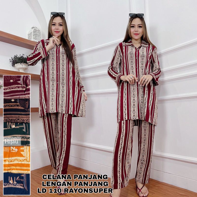 Baju Daster Setelan Stelan Set One Set Celana Panjang Pendek Wanita Tunik Arab Kekinian Premium Terb