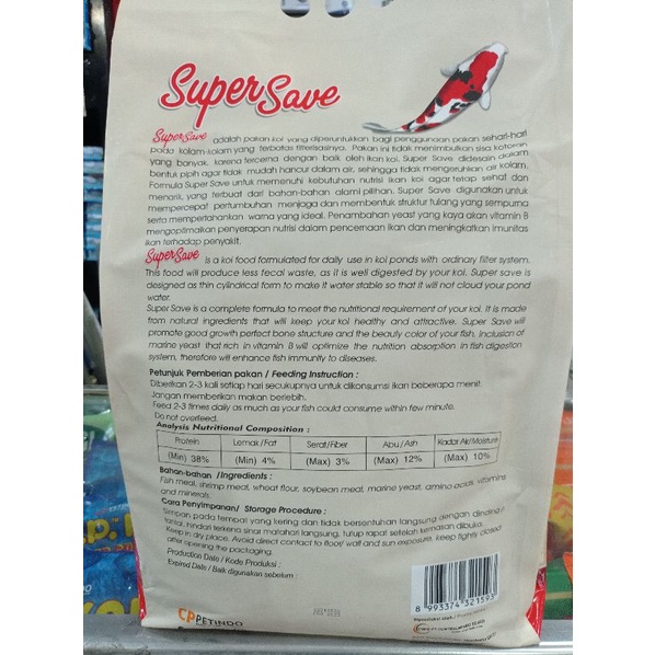 kjg Pakan Ikan Koi Super Save Premium Koi Food 5 Kg Pakan Koi Supersave 5kg