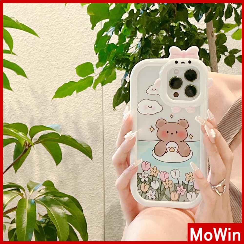 iPhone Case Silicone Soft Case Clear Case Airbag Shockproof Protection Camera Varnish Feel Bear Cartoon Cute Compatible For iPhone 11 Pro Max 13 Pro Max 12 Pro Max 7Plus xr XS Max