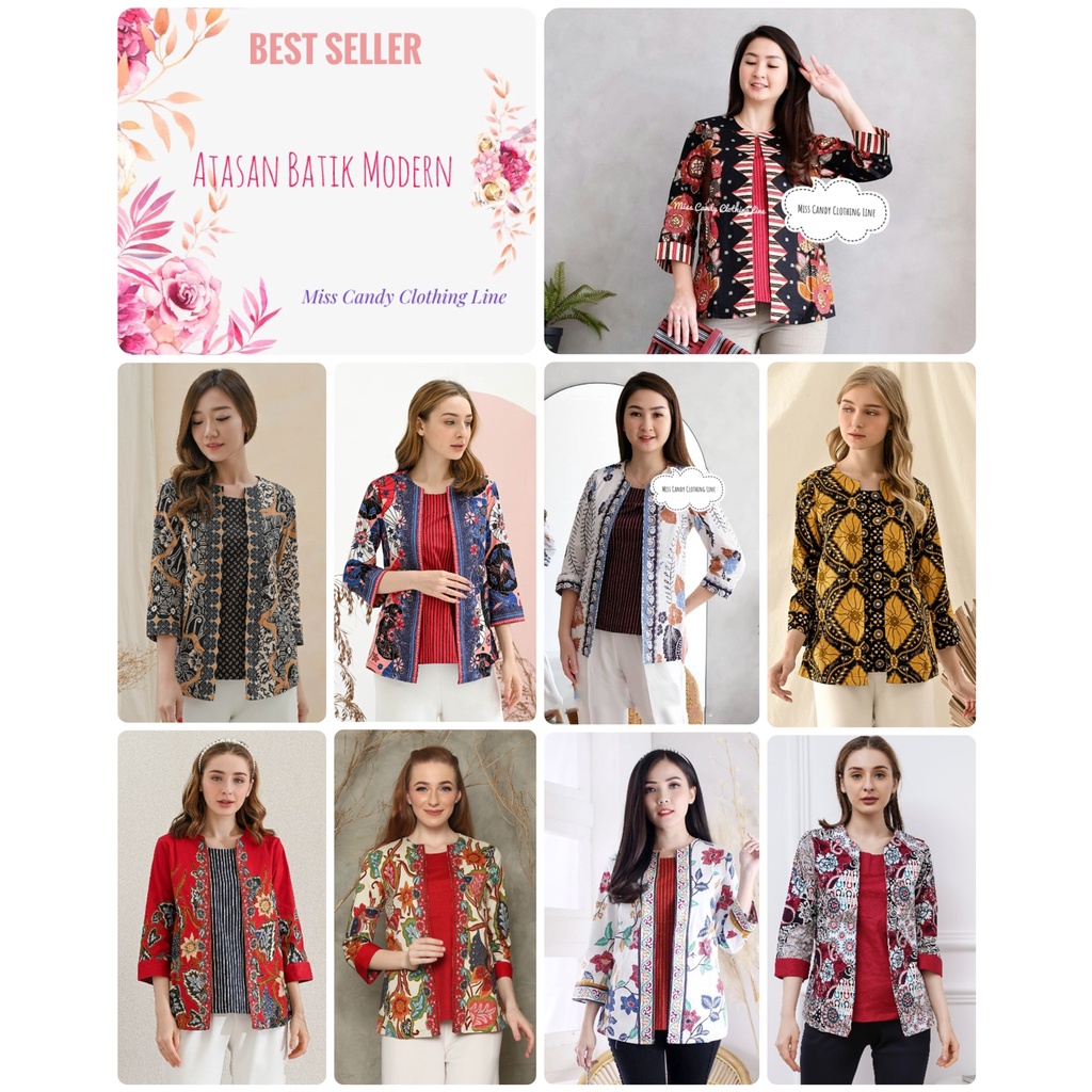 Blouse Batik Wanita Modern Model Rompi 242 HT RM ALA AHM AMK ARA AYH AGA AWI ACI AB