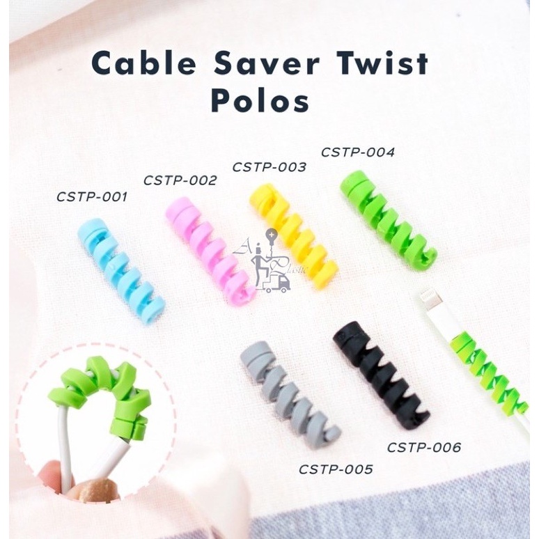 AIO Plastic-Pelindung Ujung Kabel Spiral Polos / Cable Saver Twist Polos /  pelindung kabel charger Termurah