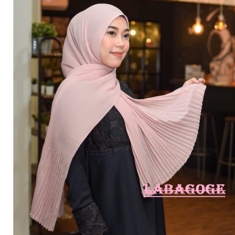 Pashmina FLisket Panjang FuLL /Hijab Pashmina plisket /kerudung Pashmina Plisket Panjang Polos