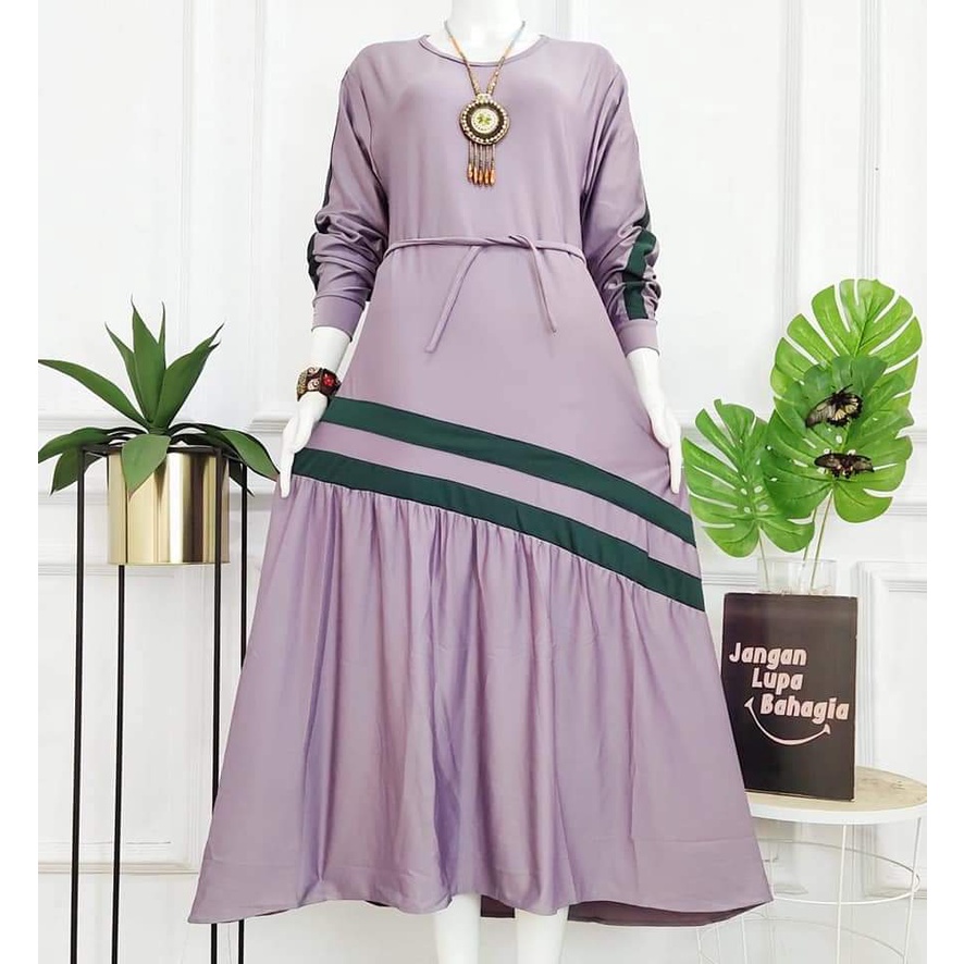 LANGSUNG KIRIM gamis jersy lemonskin plat terlaris  / gamis terbaru /beseller
