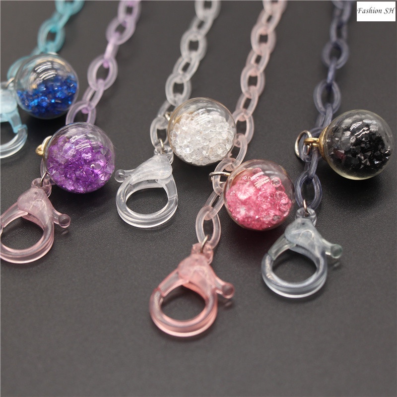 New transparent mask chain ball pendant mask anti-lost lanyard M60065