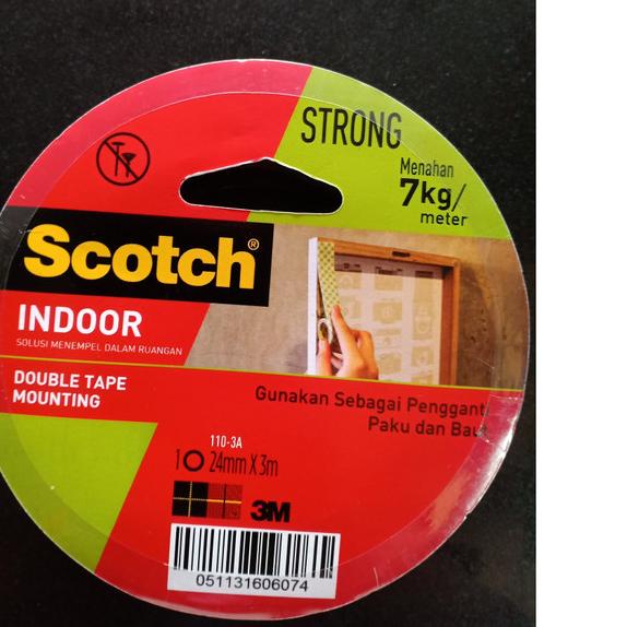 

♢ SCOTCH DOUBLE TAPE MOUNTING 24MMX3M 110-3A / DOUBLE TAPE BUSA /3M ♠
