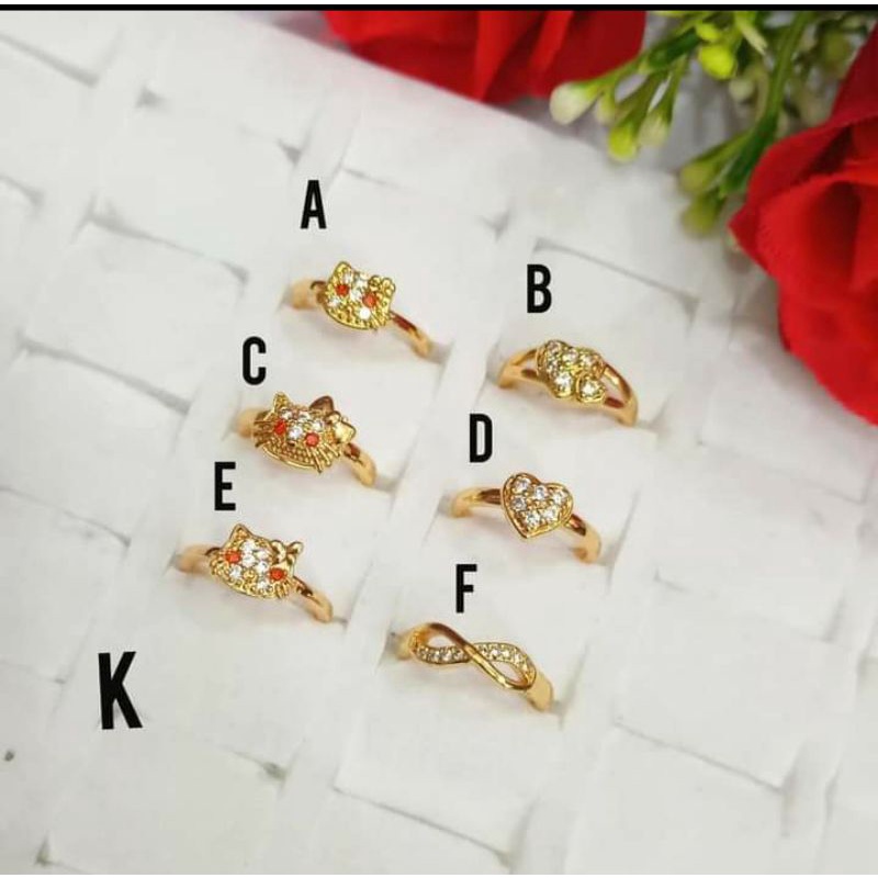 Cincin Anak Permata Zircon Gold dan Silver limited edition (COD)