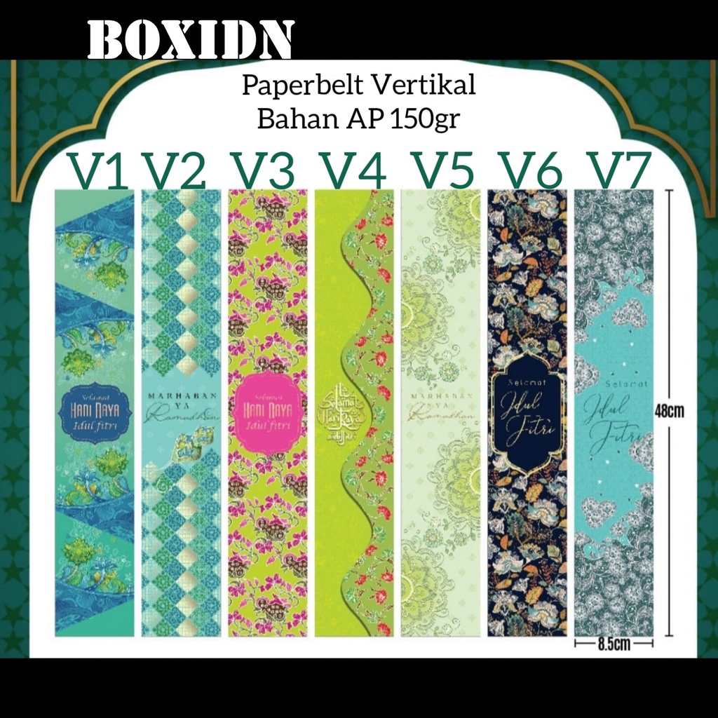 

25pcs Paperbelt Lebaran Paperbelt Lebaran Paperbelt Vertikal Idul Fitri Paper belt Lebaran Paper belt box Lebaran PaperBelt Eid Mubarak