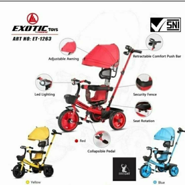 sepeda anak roda 3 Exotic ET 1263
