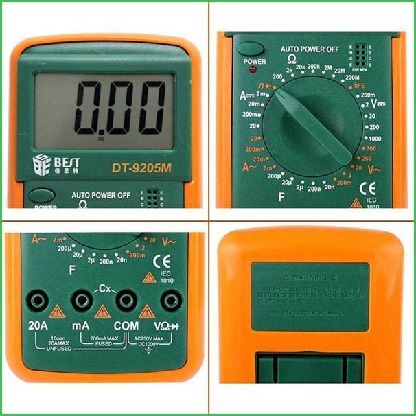 BEST DT-9205M 2.8&quot; LCD Digital Multimeter Pegangan Tangan 19V/6F22