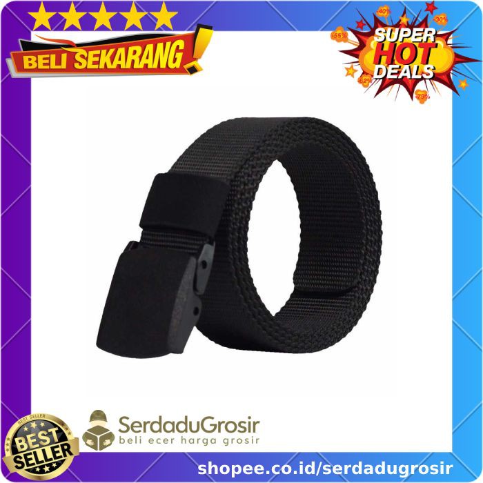 Tali Ikat Pinggang Pria Anti Xray Plastik Canvas Non Metal Automatic Buckle (ORI)