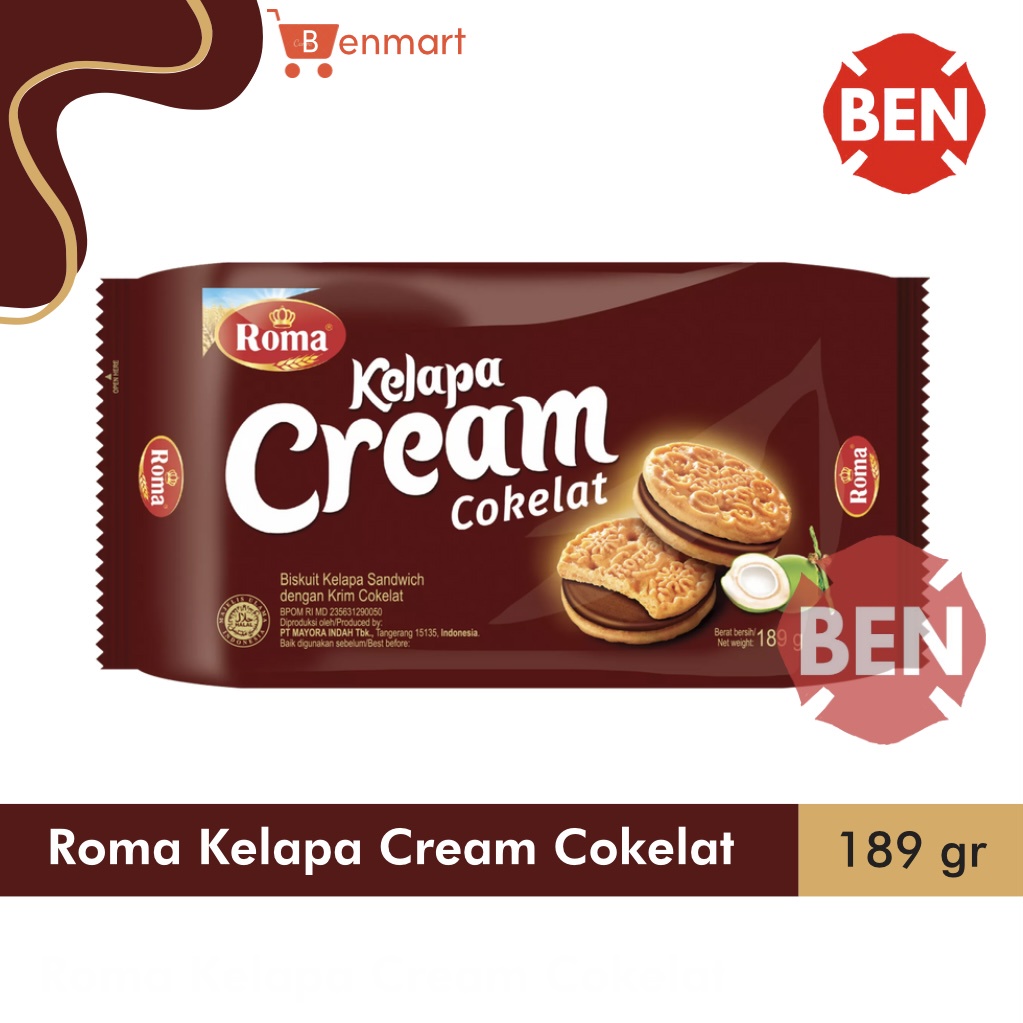 

Roma Kelapa Cream COKELAT 189g 189gr 189 g gr - Chocolate Coklat Besar