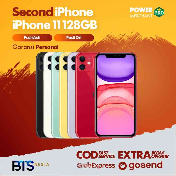 [ Second / Bekas ] Iphone 11 128 Gb Second Ex Inter Original 100% - Bergaransi Handphone / Ponsel /