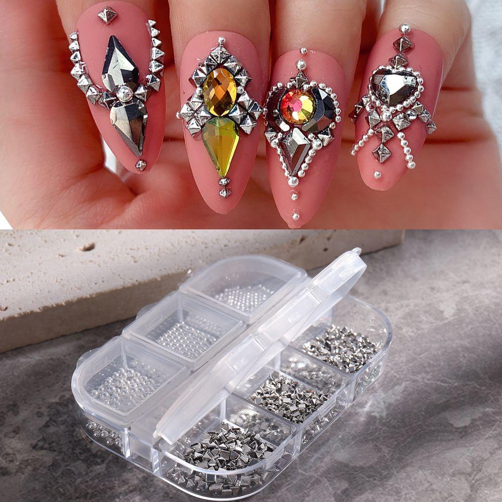 Preva Nail Metal DIY Nails Art Desain Diamond Silver